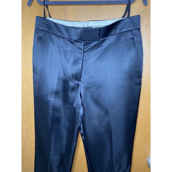 Helmut Lang INTERMIX Trousers Satin Straight Leg High Rise Italy Womens 00 Black - Picture 10 of 14
